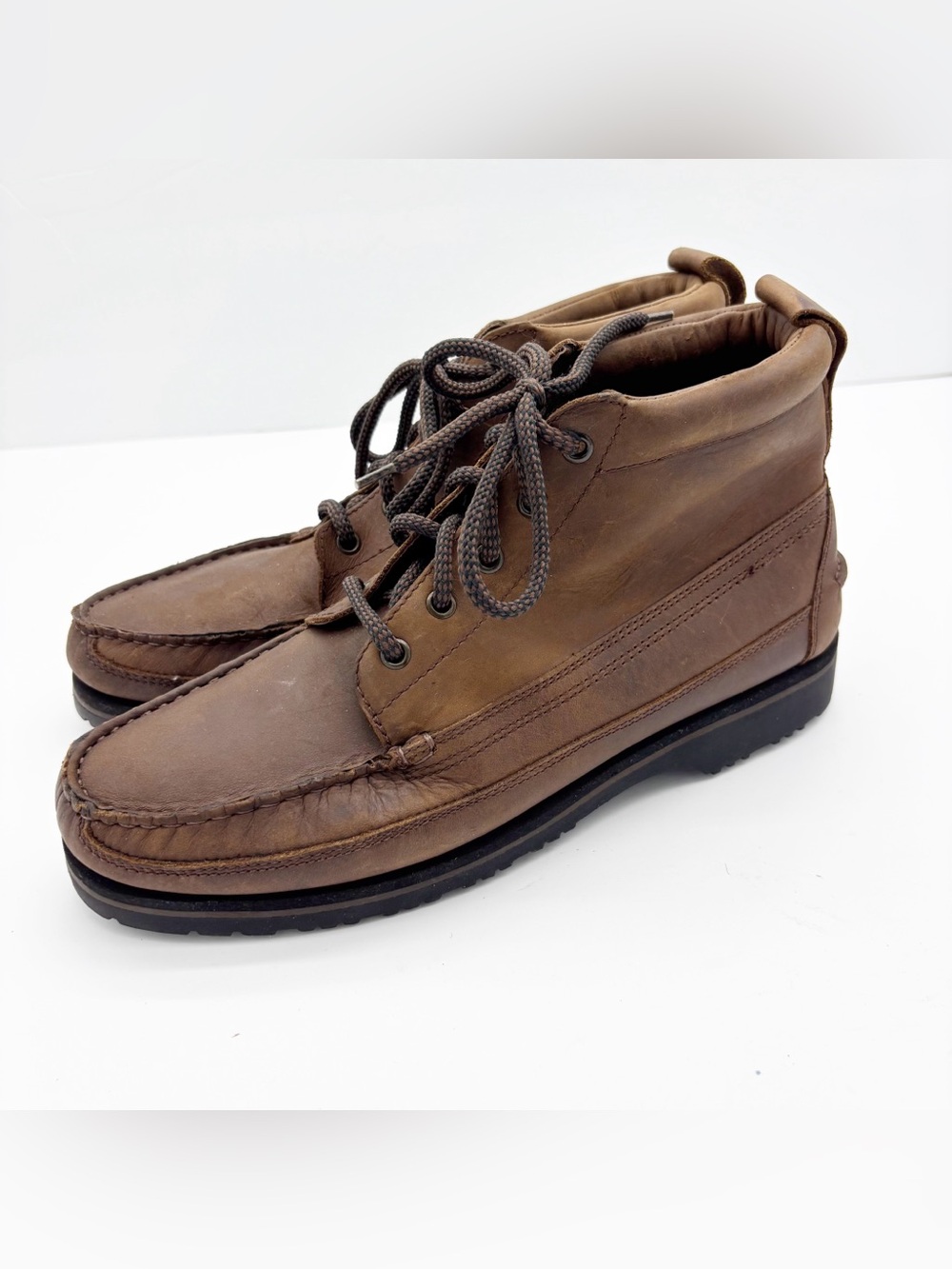 Basswood Leather Lace Up Low Boots